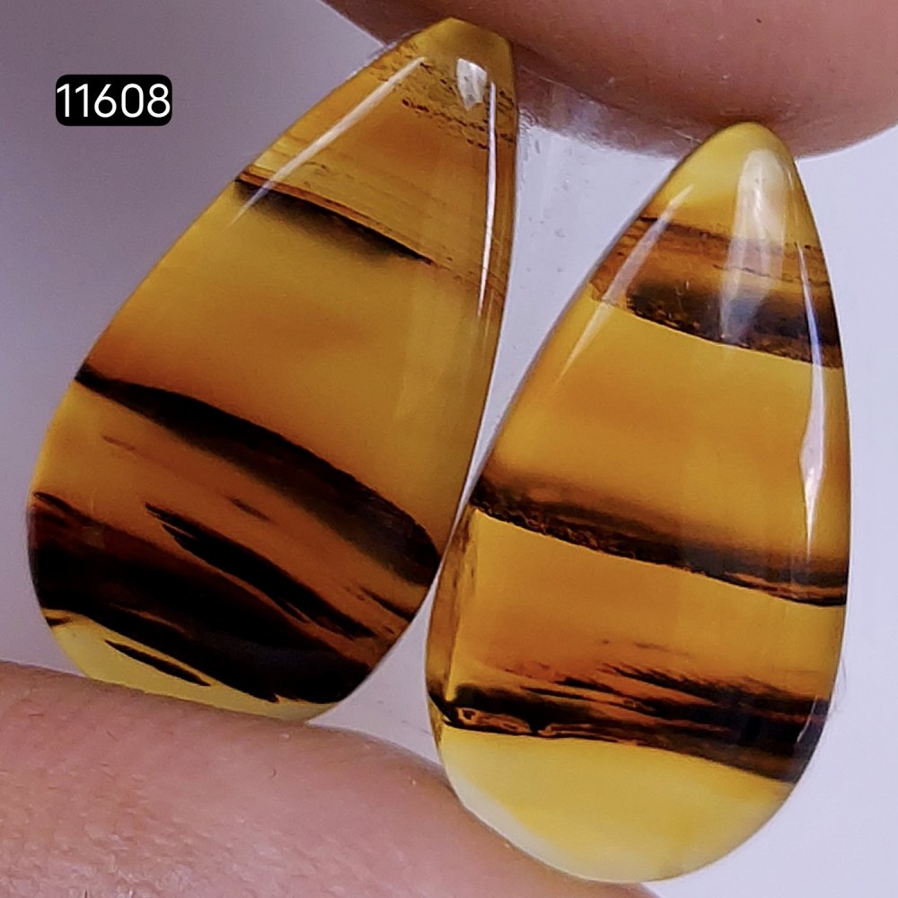 1 Pairs 14Cts Natural Montana Loose Cabochon Flat Back Gemstone Pair Lot Earrings Crystal Lot for Jewelry Making Gift For Her 20x11mm #11608