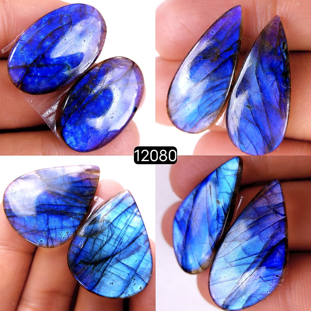 4Pair 131Cts  Labradorite pairs Labradorite Cabochon Loose Gemstone Labradorite pair for Earring For Woman Earrings Mix Shapes Dangle Drop Earrings 35X26-21X11mm #12080