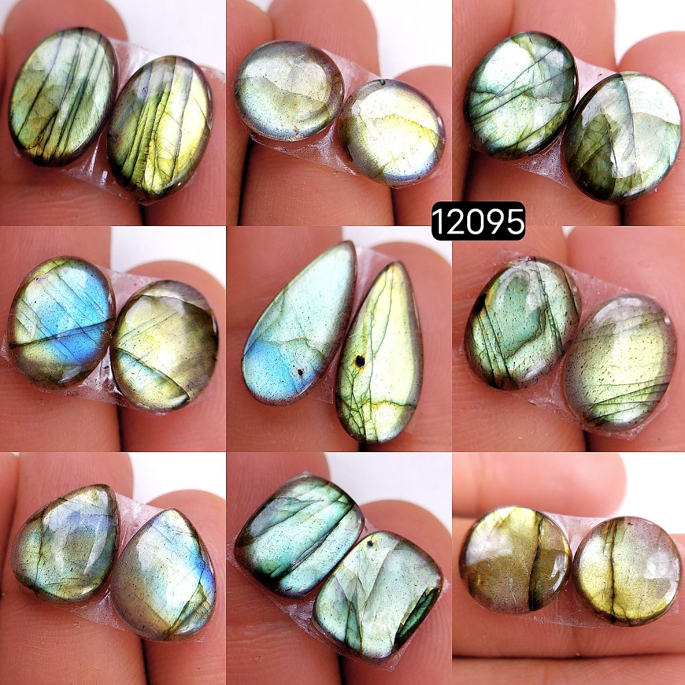 9Pair 73Cts  Labradorite pairs Labradorite Cabochon Loose Gemstone Labradorite pair for Earring For Woman Earrings Mix Shapes Dangle Drop Earrings 20X8-11X8mm #12095