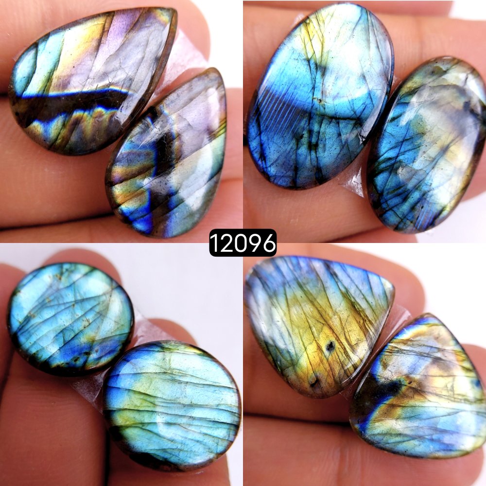 4Pair 108Cts  Labradorite pairs Labradorite Cabochon Loose Gemstone Labradorite pair for Earring For Woman Earrings Mix Shapes Dangle Drop Earrings 27X16-17X17mm #12096