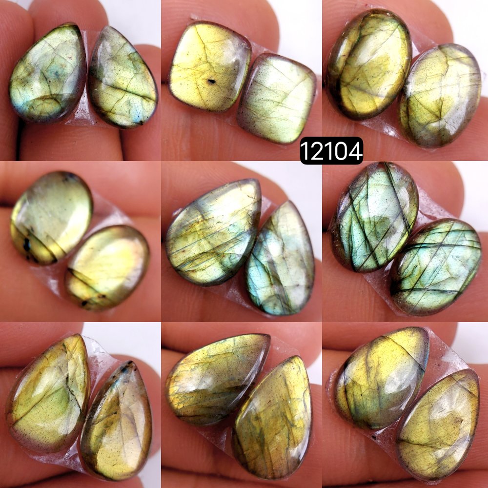 9Pair 74Cts  Labradorite pairs Labradorite Cabochon Loose Gemstone Labradorite pair for Earring For Woman Earrings Mix Shapes Dangle Drop Earrings 19X12-11X9mm #12104