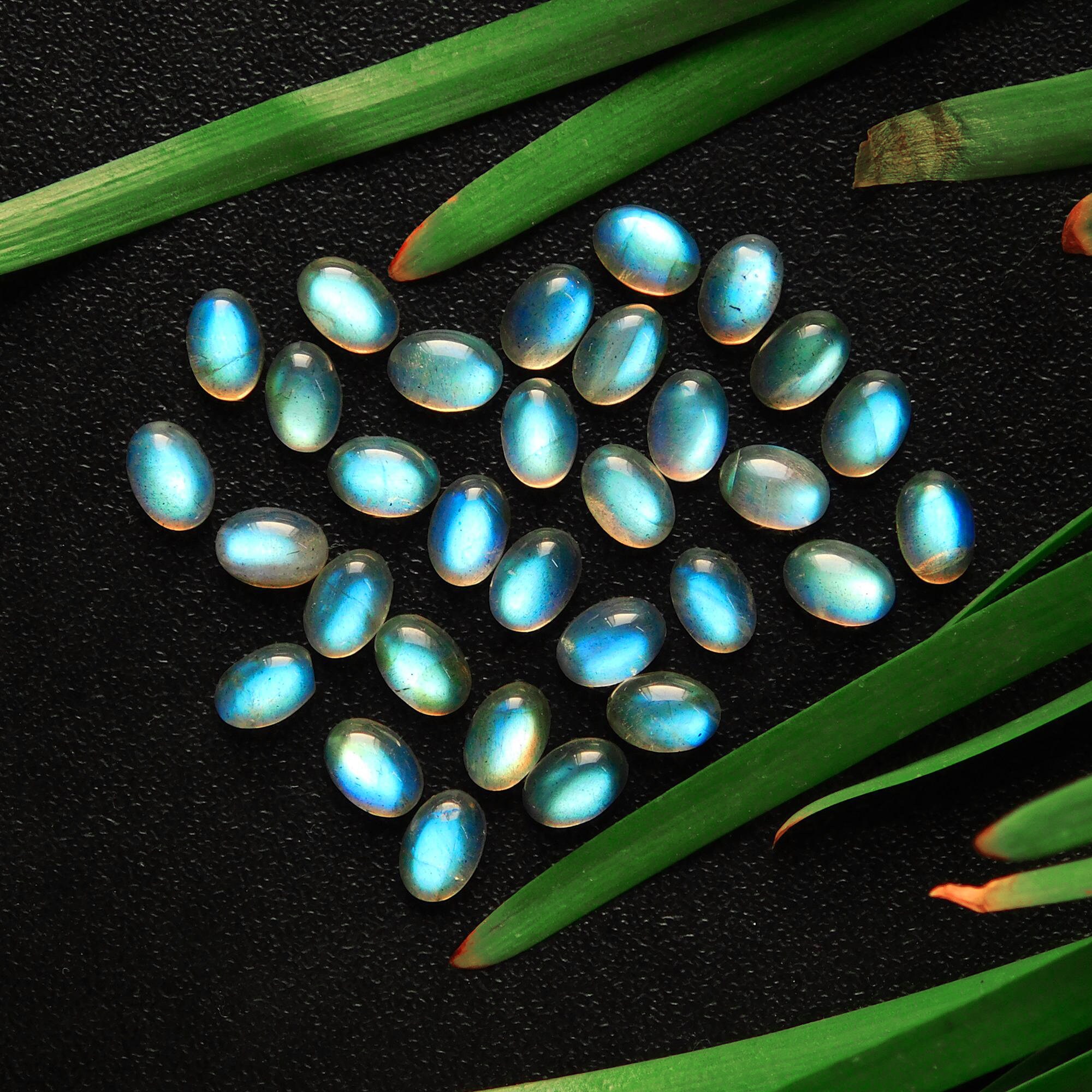 31 Pcs 2945 Cts Natural Celibrated Labradorite Oval Cabochons Loose Gemstone Wholesale Lot Size 7x5mmR-1211