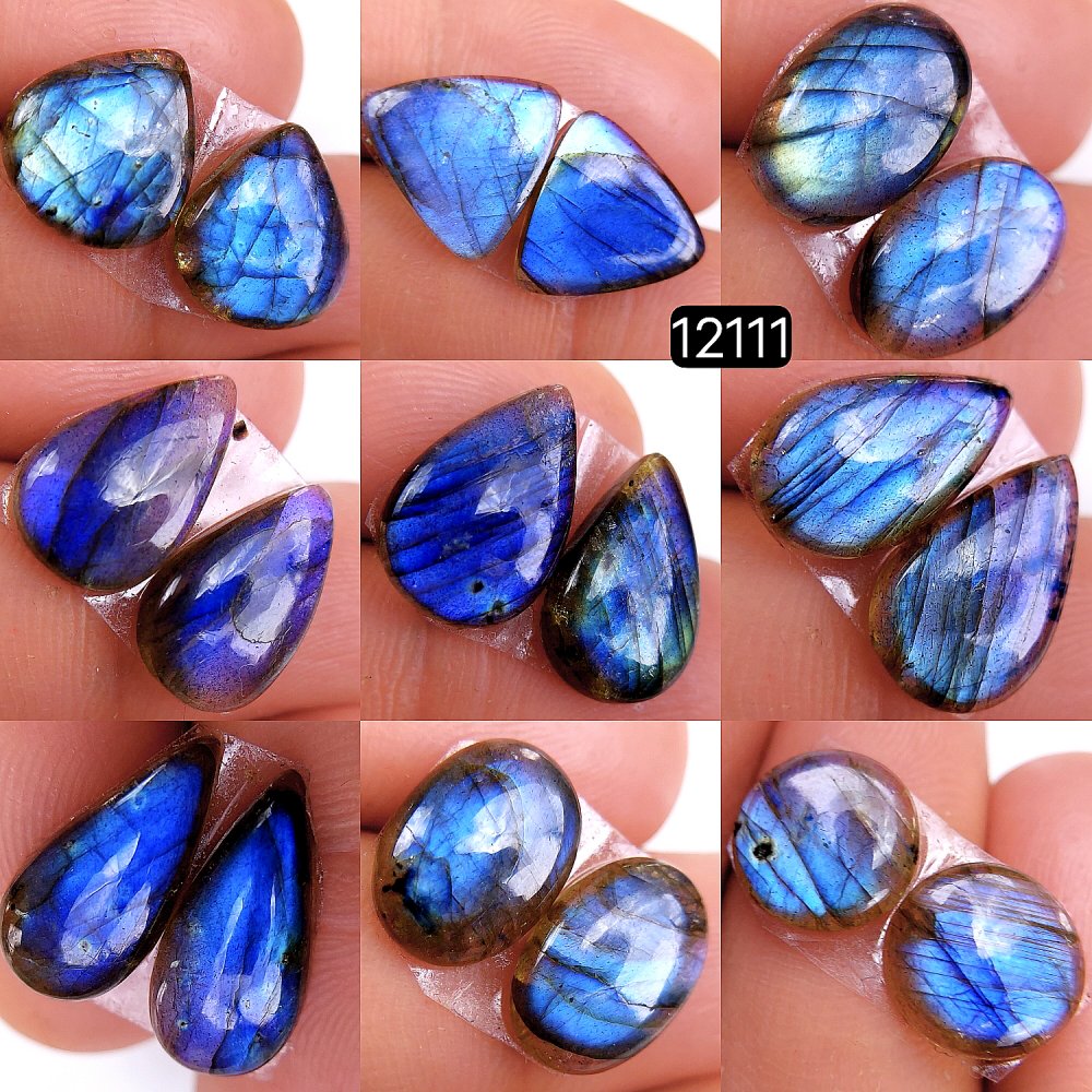 9Pair 66Cts  Labradorite pairs Labradorite Cabochon Loose Gemstone Labradorite pair for Earring For Woman Earrings Mix Shapes Dangle Drop Earrings 15X10-10X10mm #12111