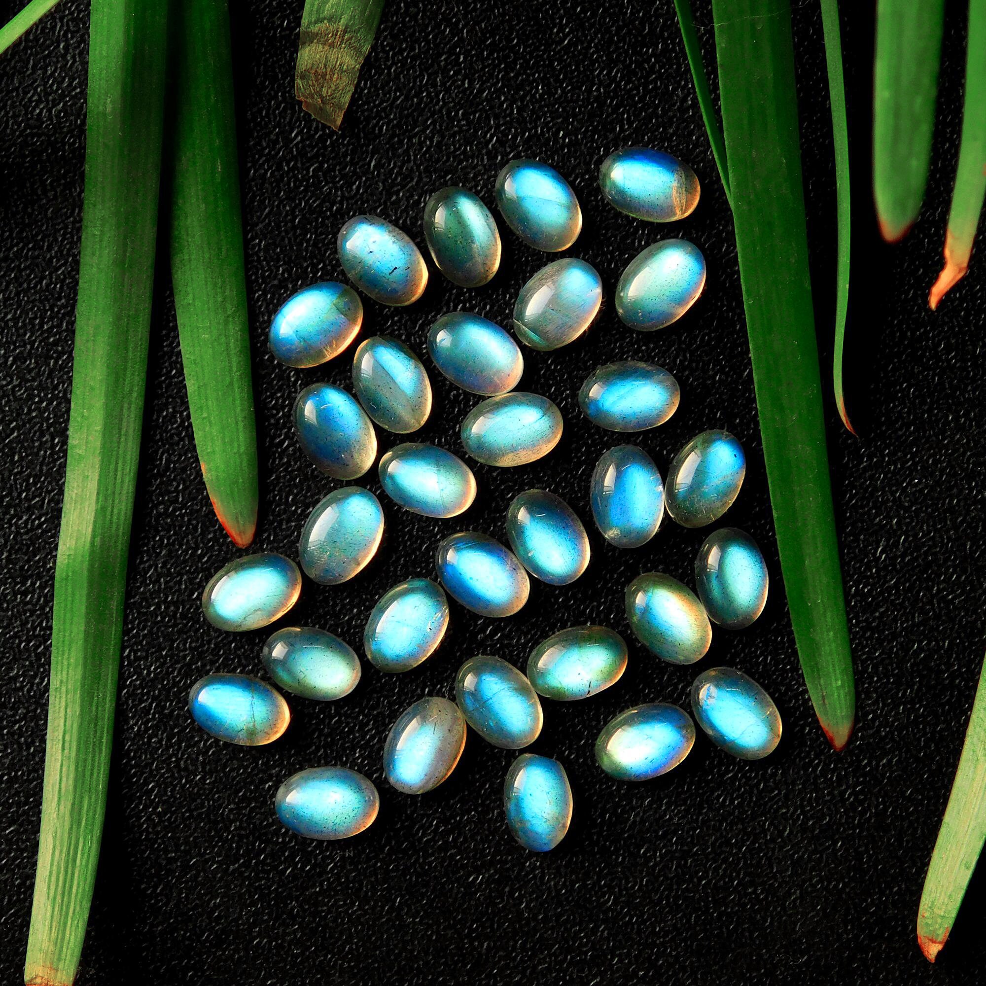 31 Pcs 2945 Cts Natural Celibrated Labradorite Oval Cabochons Loose Gemstone Wholesale Lot Size 7x5mmR-1211