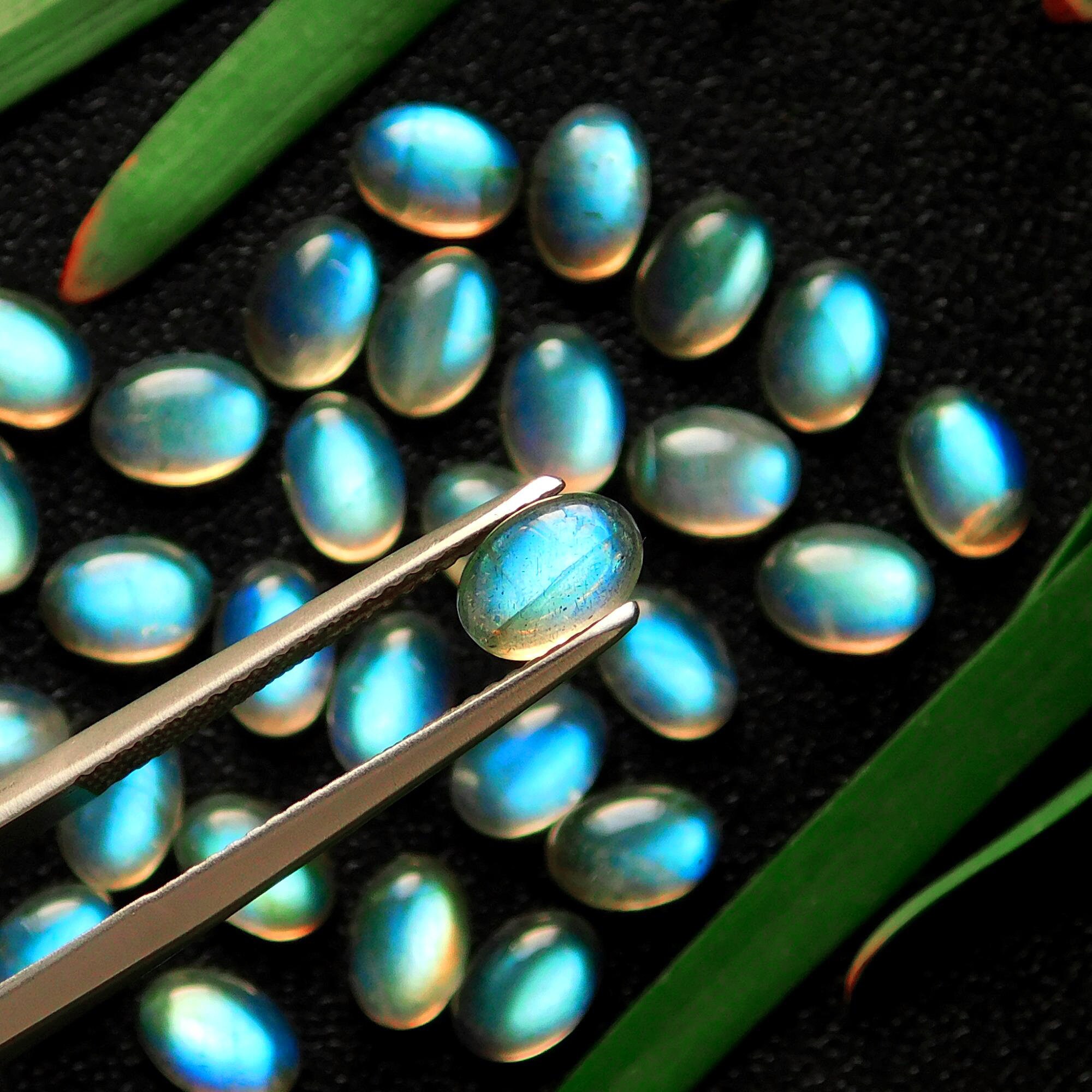 31 Pcs 2945 Cts Natural Celibrated Labradorite Oval Cabochons Loose Gemstone Wholesale Lot Size 7x5mmR-1211