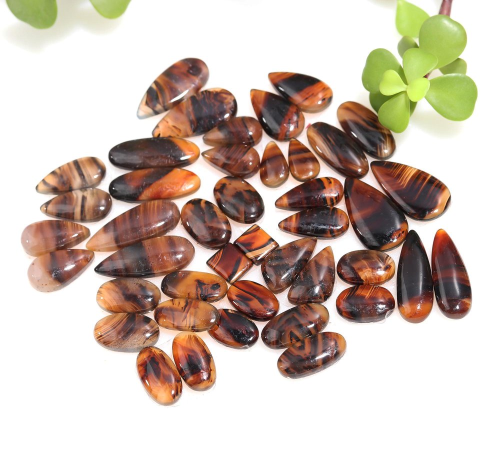 21 Pair 244 Cts Natural Brown Montana Agate Cabochon Loose Gemstone Crystal Pair Lot for Earrings 10x25-7x13mm #12282