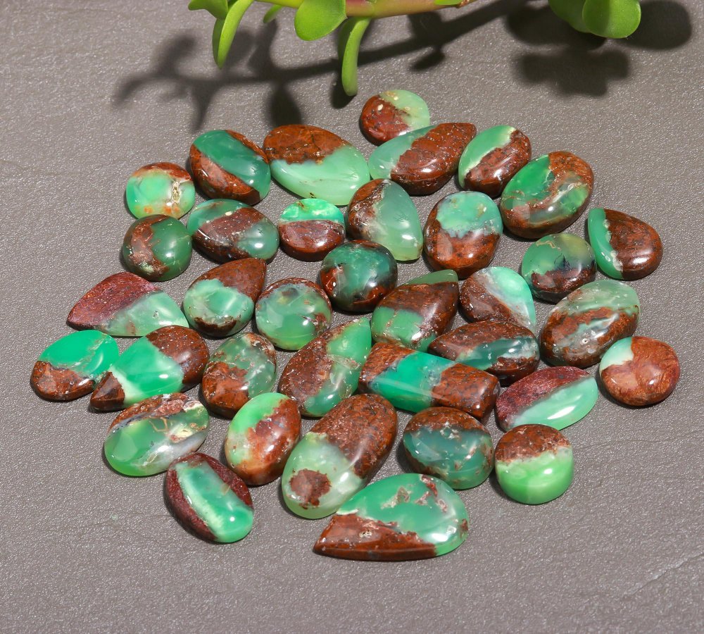 36 Pcs 232 Cts Natural Chrysoprase Cabochon Gemstone Lot,  semi-precious Jewelry Gemstone 13x21-10x13mm #12303