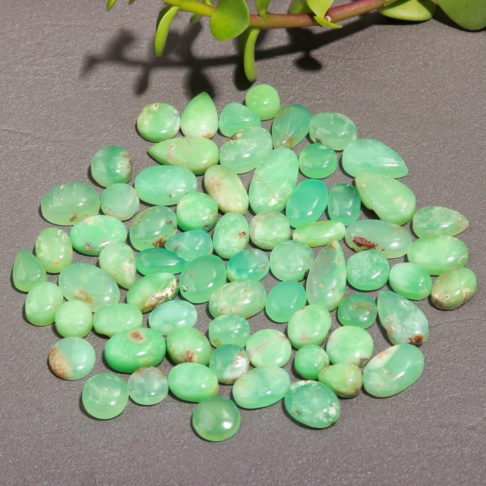 67 Pcs 236 Cts Natural Chrysoprase Cabochon Gemstone Lot,  semi-precious Jewelry Gemstone 9x17-8x8mm #12320