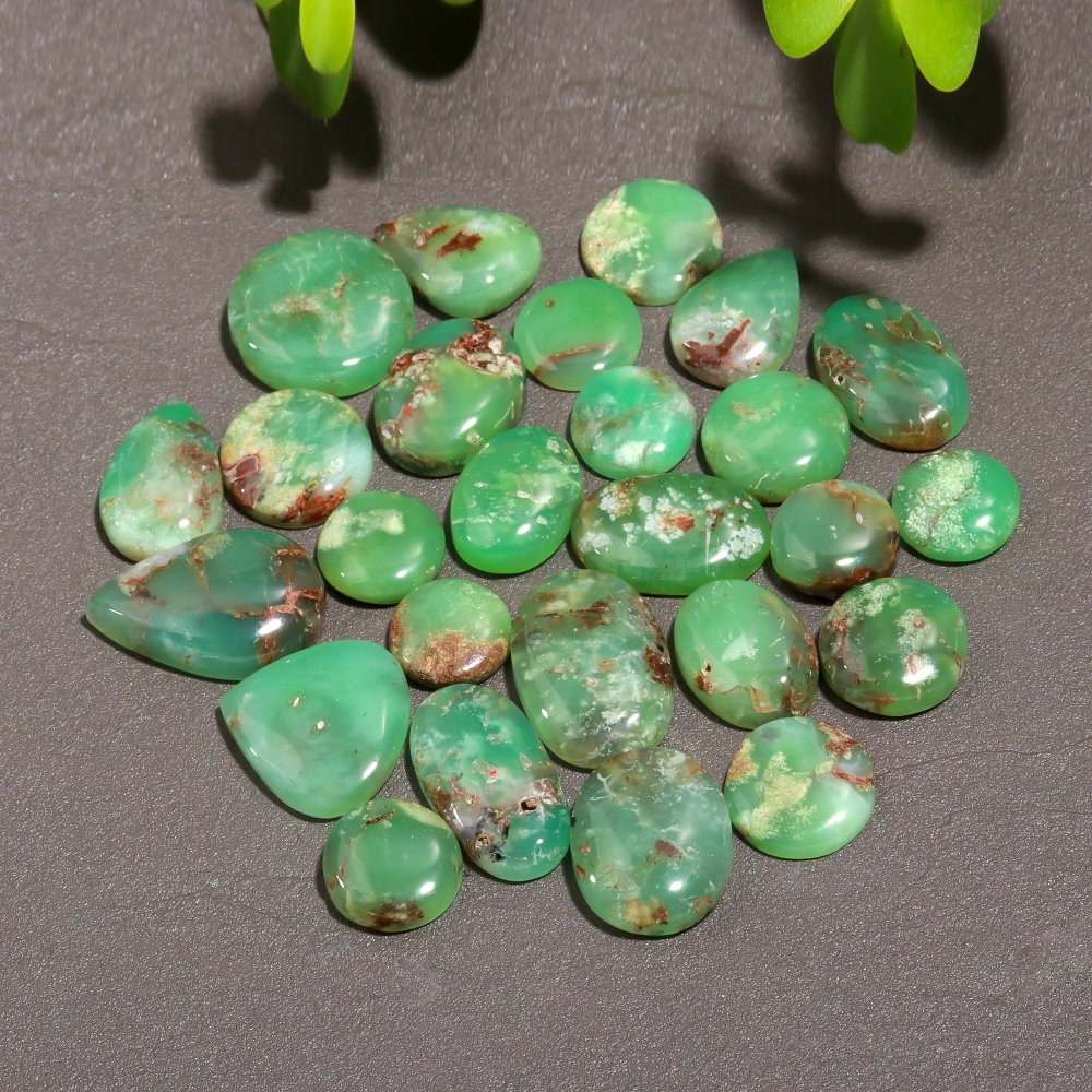 26 Pcs 241 Cts Natural Chrysoprase Cabochon Gemstone Lot,  semi-precious Jewelry Gemstone 14x21-11x11mm #12330