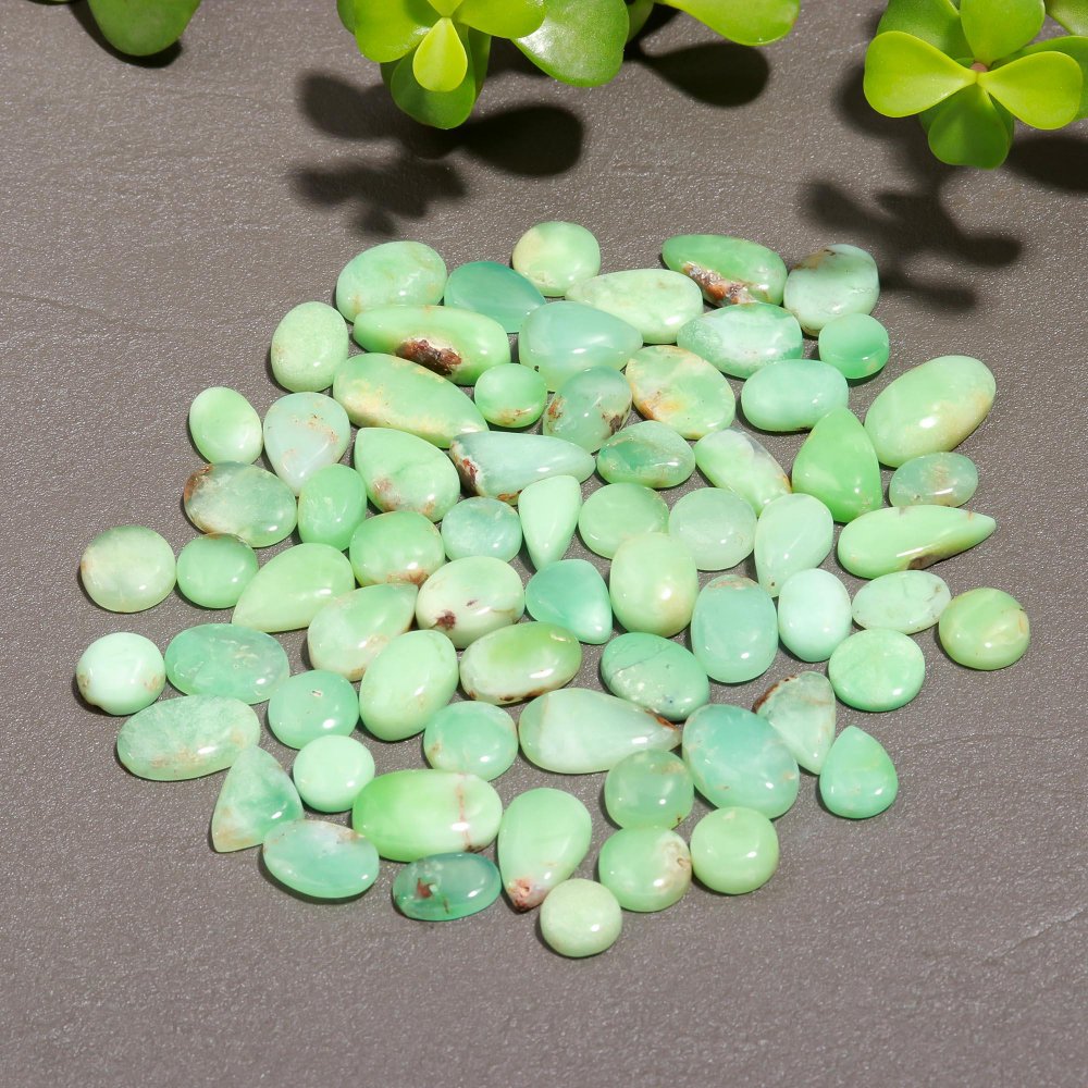 68 Pcs 198 Cts Natural Chrysoprase Cabochon Gemstone Lot,  semi-precious Jewelry Gemstone 8x18-6x6mm #12338