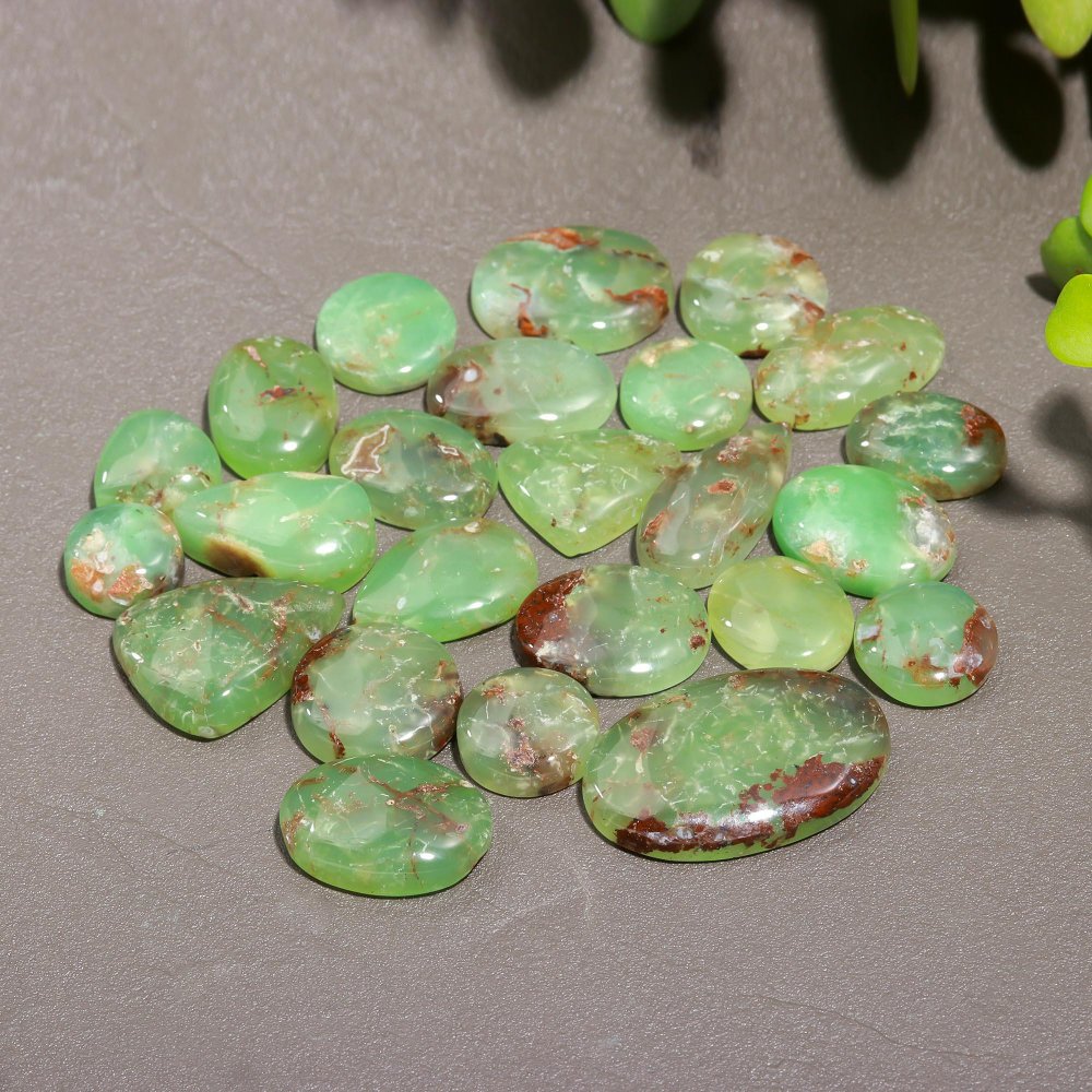 24 Pcs 239 Cts Natural Chrysoprase Cabochon Gemstone Lot,  semi-precious Jewelry Gemstone 19x29-11x11mm #12346