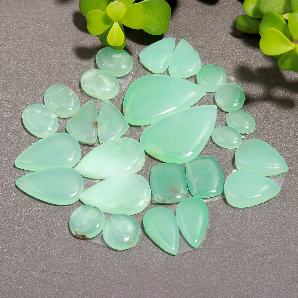 13 Pair 172 Cts Natural Chrysoprase Cabochon Pairs Gemstone, Green Chrysoprase Loose Gemstone Earring Pairs 18x28-7x10mm#12358