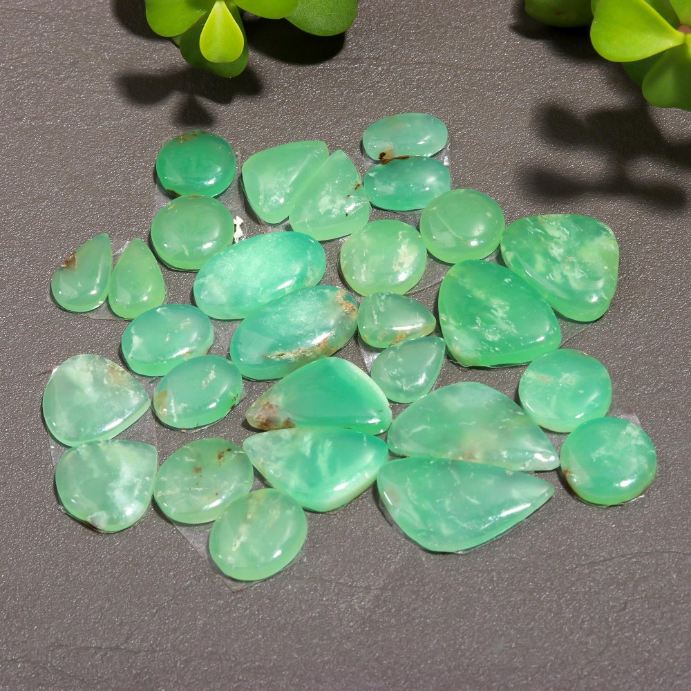 14 Pair 113 Cts Natural Chrysoprase Cabochon Pairs Gemstone, Green Chrysoprase Loose Gemstone Earring Pairs 11x21-6x10mm#12359