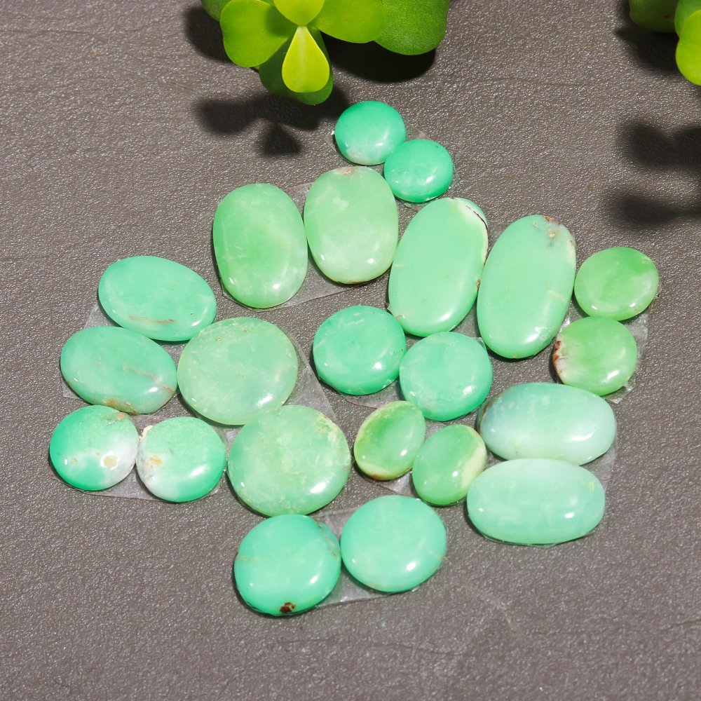 11 Pair 100 Cts Natural Chrysoprase Cabochon Pairs Gemstone, Green Chrysoprase Loose Gemstone Earring Pairs 10x20-7x9mm#12362