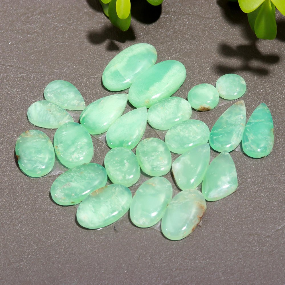 11 Pair 225 Cts Natural Chrysoprase Cabochon Pairs Gemstone, Green Chrysoprase Loose Gemstone Earring Pairs 13x26-11x11mm#12372