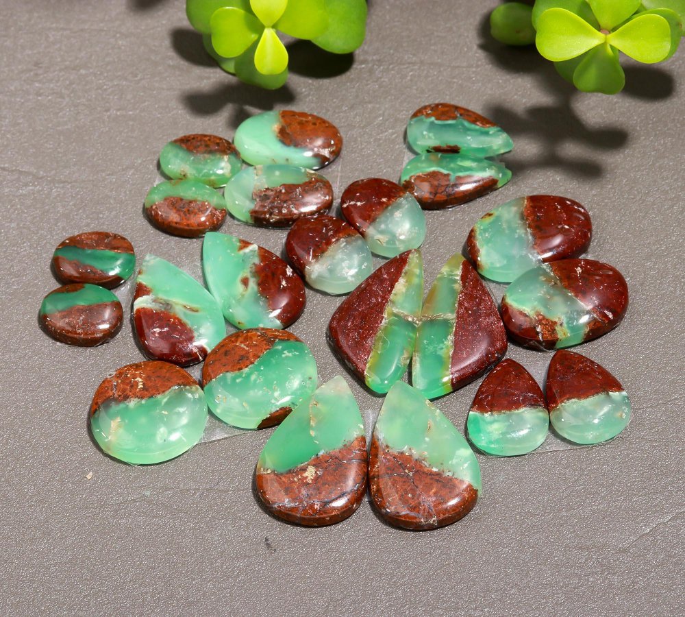 11 Pair 212 Cts Natural Chrysoprase Cabochon Pairs Gemstone, Green Chrysoprase Loose Gemstone Earring Pairs 14x30-9x13mm#12373