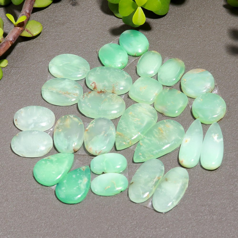 11 Pair 160 Cts Natural Chrysoprase Cabochon Pairs Gemstone, Green Chrysoprase Loose Gemstone Earring Pairs 17x25-10x15mm#12374