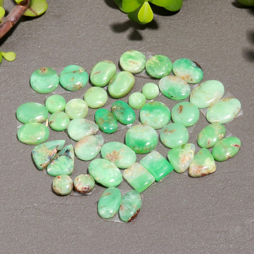 20 Pair 113 Cts Natural Chrysoprase Cabochon Pairs Gemstone, Green Chrysoprase Loose Gemstone Earring Pairs 10x14-6x6mm#12380