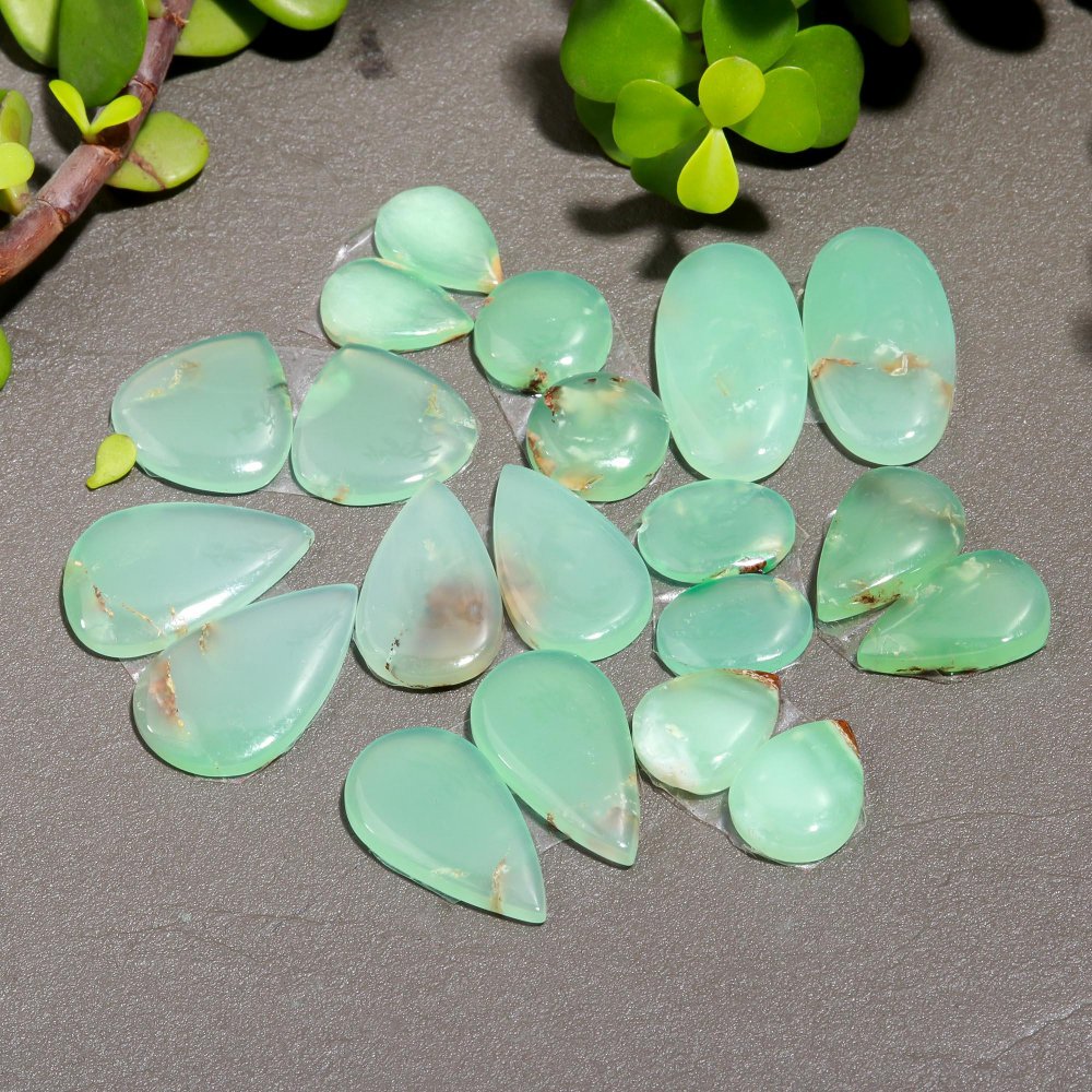 10 Pair 170 Cts Natural Chrysoprase Cabochon Pairs Gemstone, Green Chrysoprase Loose Gemstone Earring Pairs 14x28-10x14mm#12382