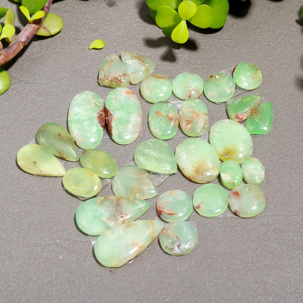 14 Pair 160 Cts Natural Chrysoprase Cabochon Pairs Gemstone, Green Chrysoprase Loose Gemstone Earring Pairs 13x25-7x10mm#12388