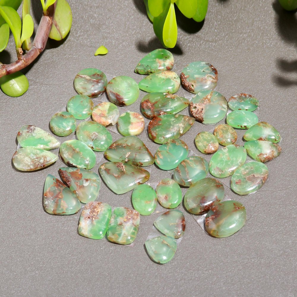 19 Pair 206 Cts Natural Chrysoprase Cabochon Pairs Gemstone, Green Chrysoprase Loose Gemstone Earring Pairs 11x22-8x10mm#12389