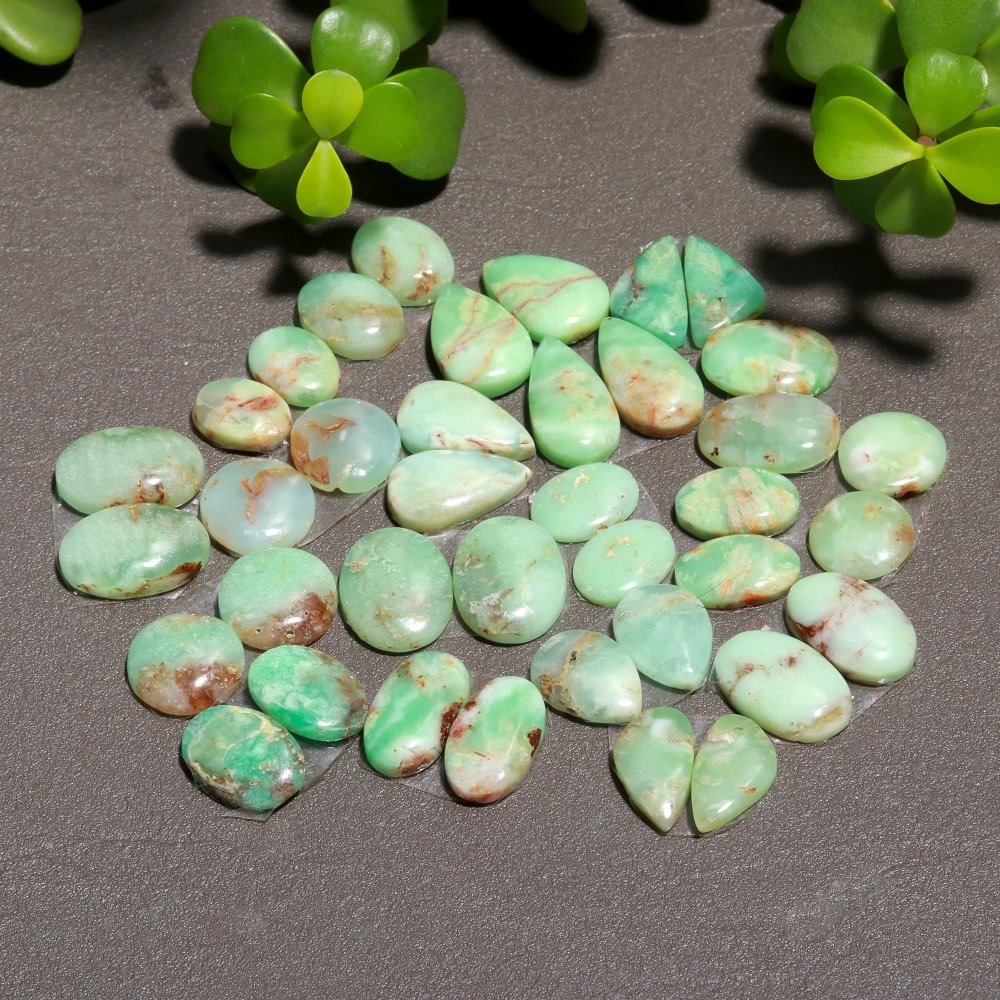 19 Pair 151 Cts Natural Chrysoprase Cabochon Pairs Gemstone, Green Chrysoprase Loose Gemstone Earring Pairs 9x16-8x10mm#12401