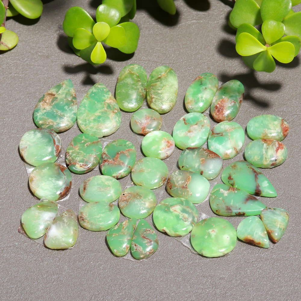 16 Pair 232 Cts Natural Chrysoprase Cabochon Pairs Gemstone, Green Chrysoprase Loose Gemstone Earring Pairs 11x25-10x13mm#12407