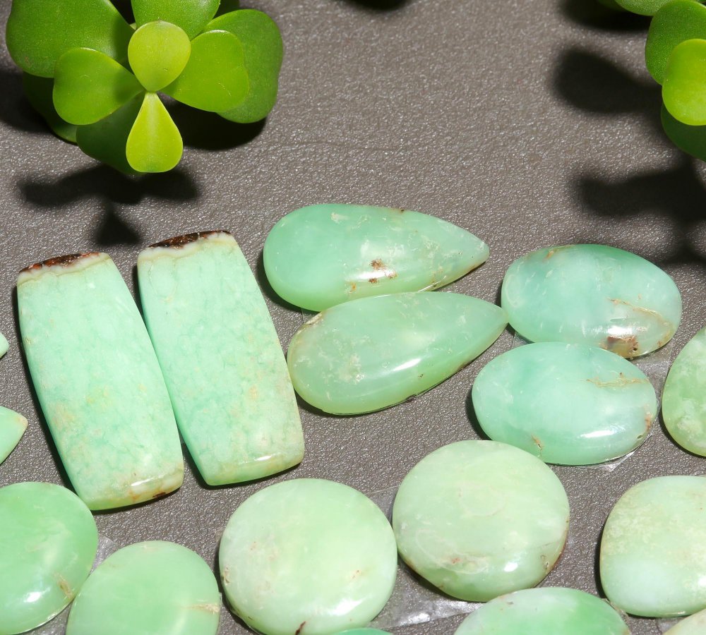 12 Pair 257 Cts Natural Chrysoprase Cabochon Pairs Gemstone, Green Chrysoprase Loose Gemstone Earring Pairs 13x30-13x13mm#12408