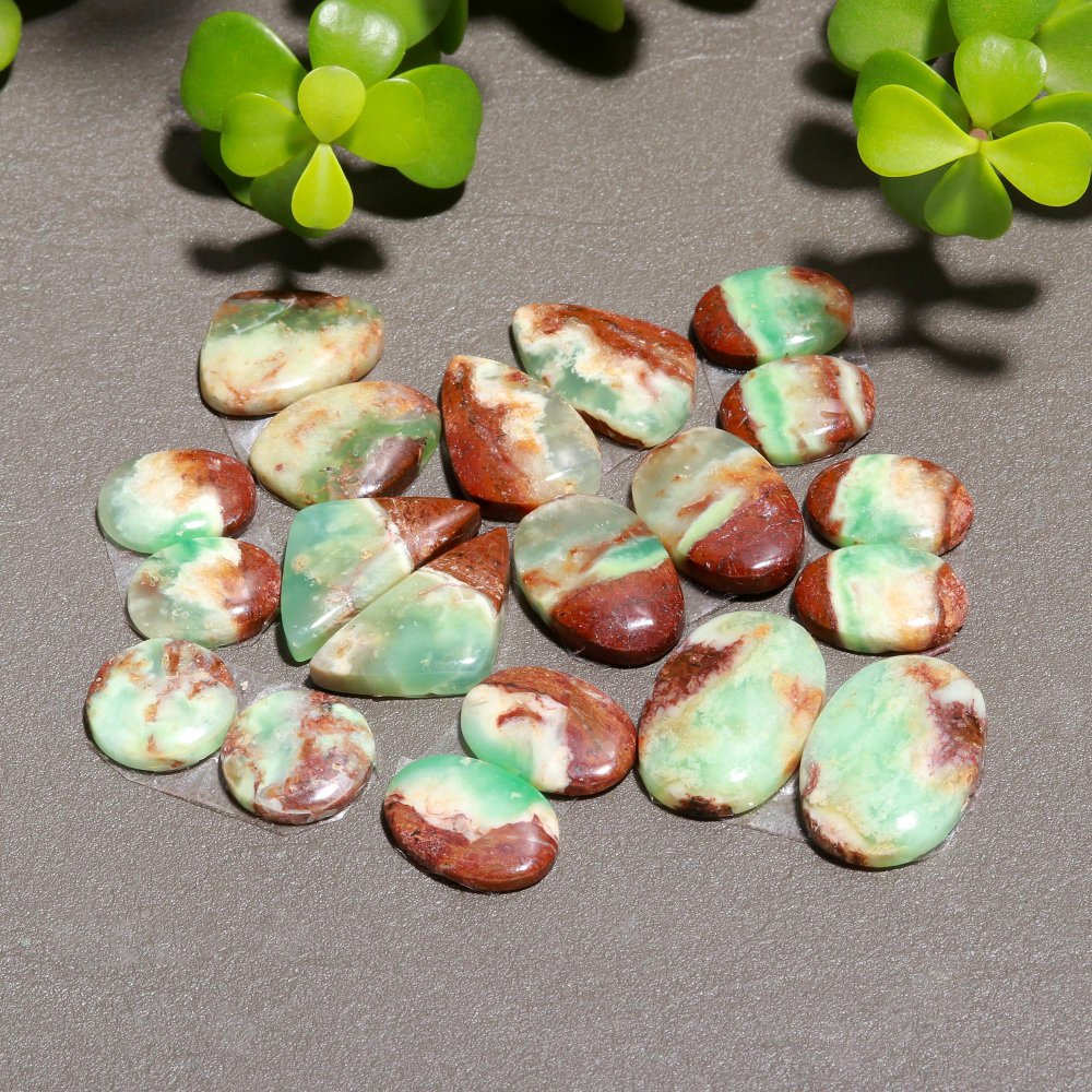 10 Pair 172 Cts Natural Chrysoprase Cabochon Pairs Gemstone, Green Chrysoprase Loose Gemstone Earring Pairs 10x23-11x15mm#12409