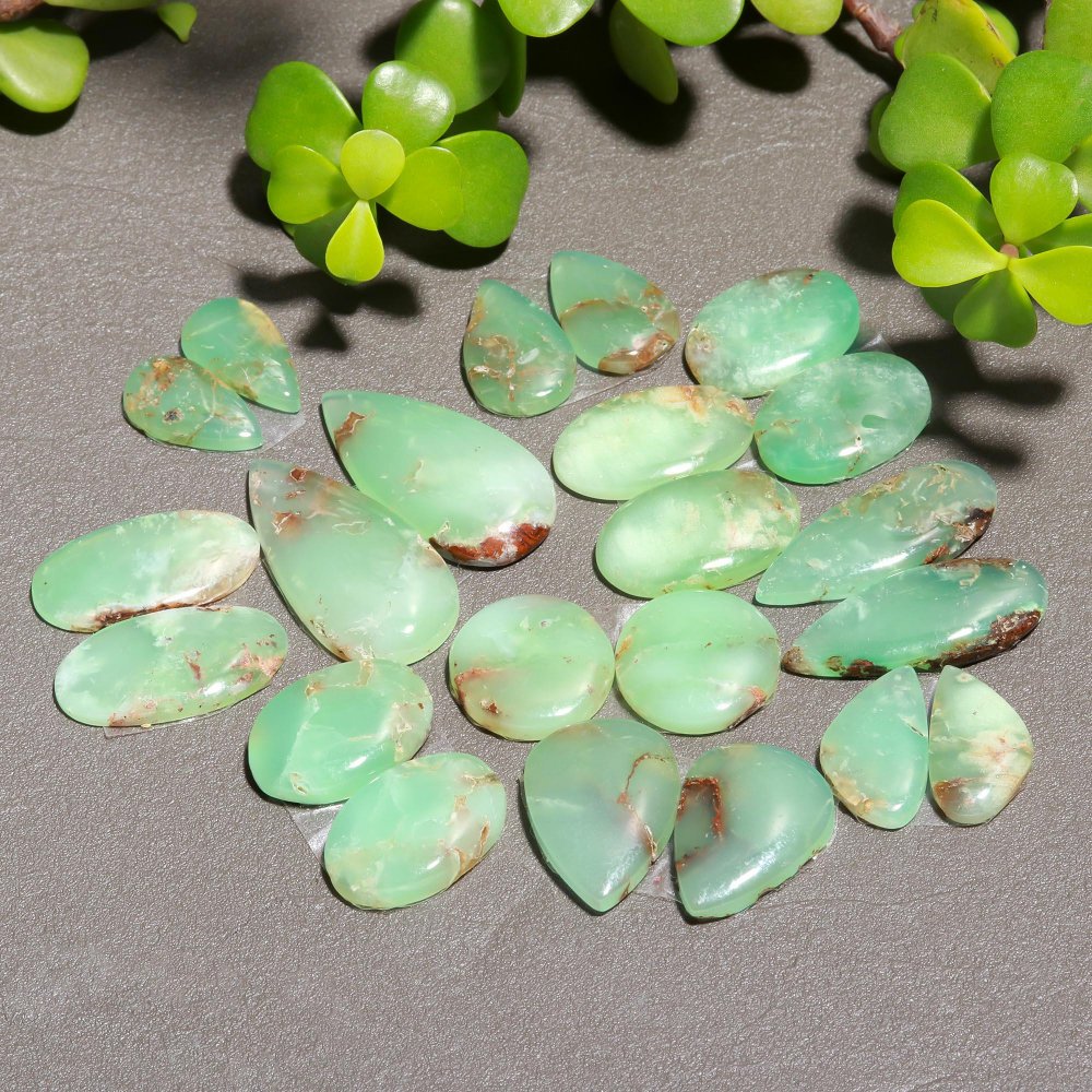 11 Pair 199 Cts Natural Chrysoprase Cabochon Pairs Gemstone, Green Chrysoprase Loose Gemstone Earring Pairs 15x30-8x15mm#12411