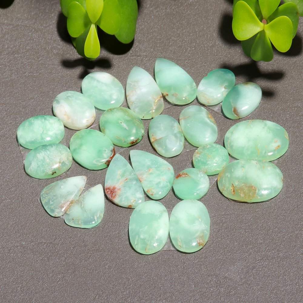 11 Pair 226 Cts Natural Chrysoprase Cabochon Pairs Gemstone, Green Chrysoprase Loose Gemstone Earring Pairs 13x24-13x13mm#12412