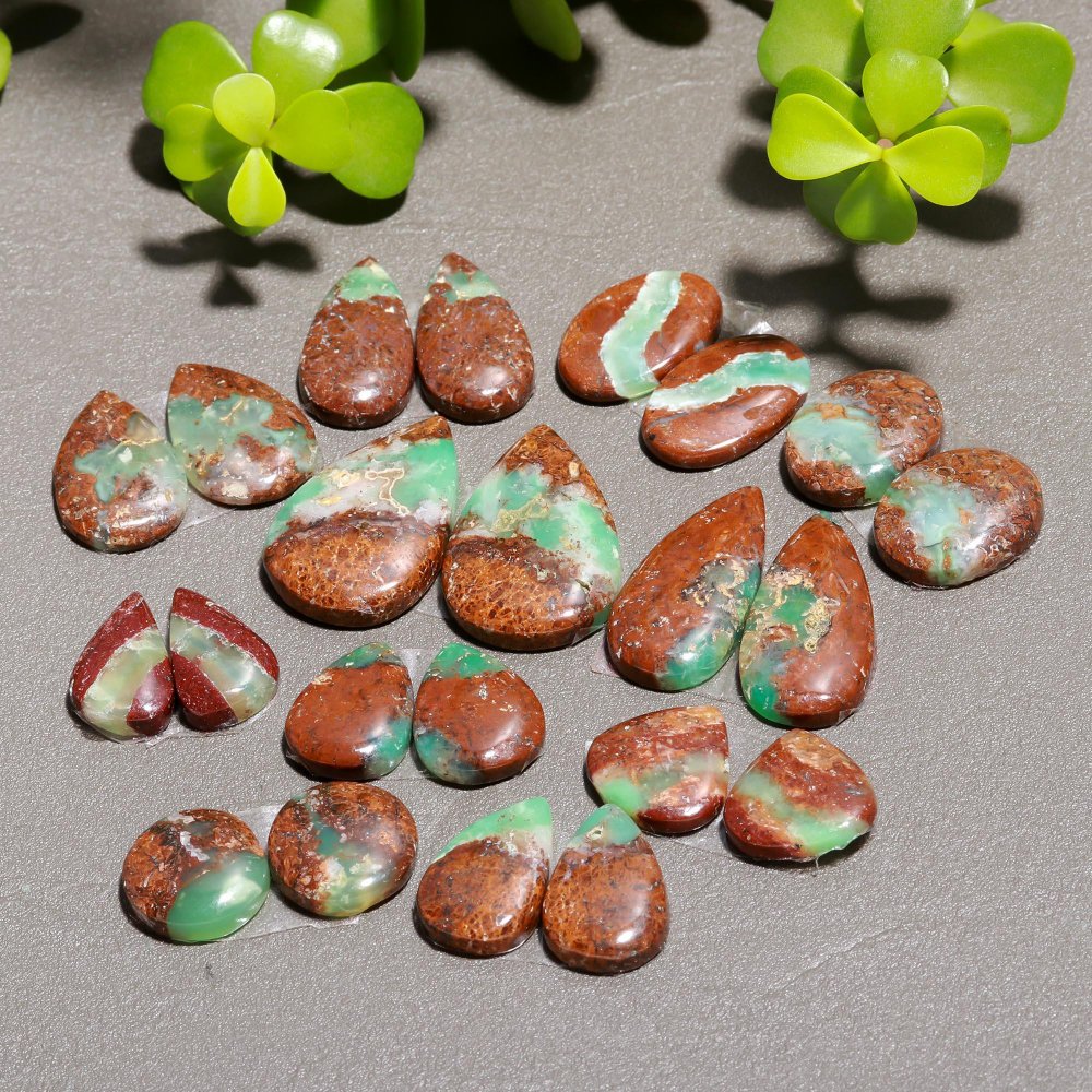 11 Pair 208 Cts Natural Chrysoprase Cabochon Pairs Gemstone, Green Chrysoprase Loose Gemstone Earring Pairs 18x28-10x16mm#12425