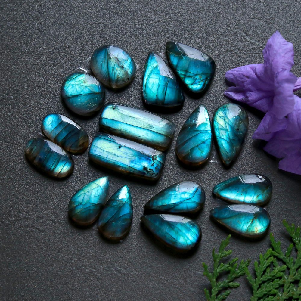 8 Pair 155 Cts  Natural Labradorite Pair Cabochon Multi Fire Gemstone Lot  Size 12x14-11x25mm #12525