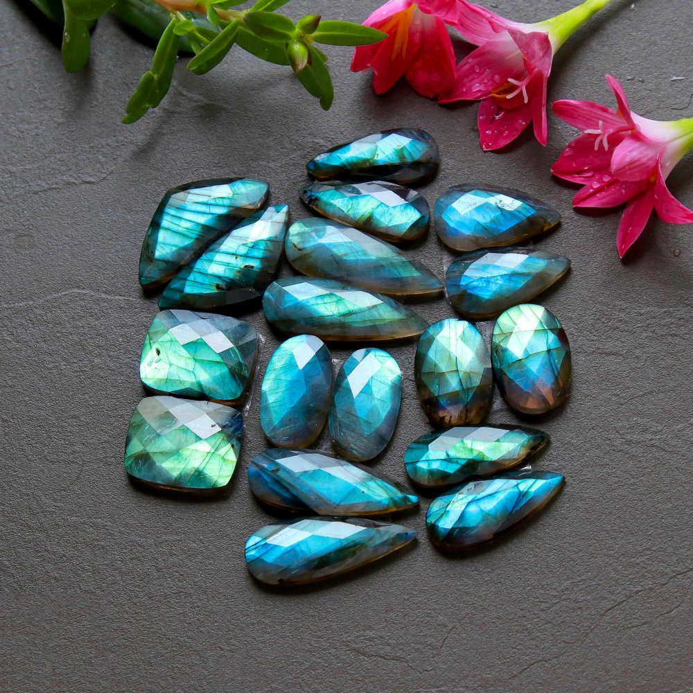 9 Pcs 226 Cts  Natural Labradorite Cut Gemstone, Labradorite Multi Fire Semi-Precious Healing Crystal Lots 12x31-13x19mm #12551