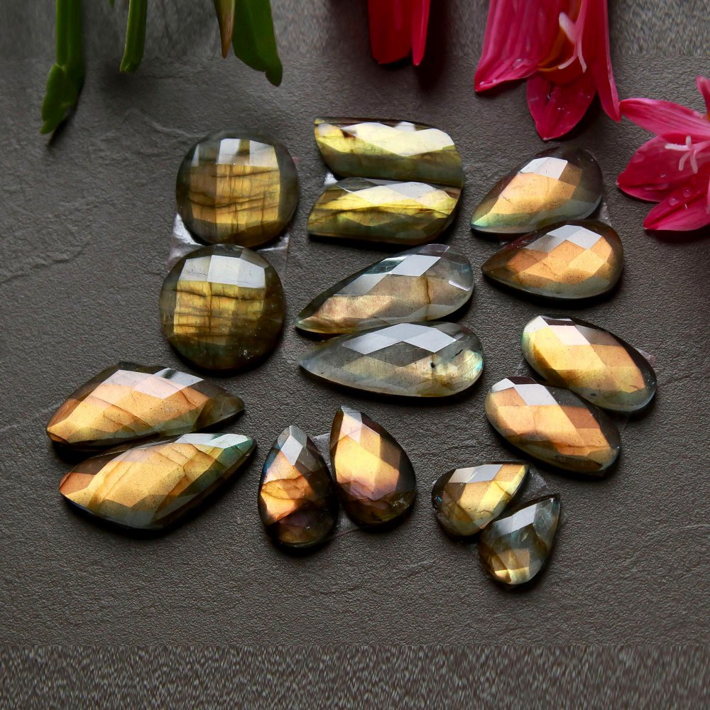 8 Pcs 149 Cts  Natural Labradorite Cut Gemstone, Labradorite Multi Fire Semi-Precious Healing Crystal Lots 9x12-12x28mm #12556