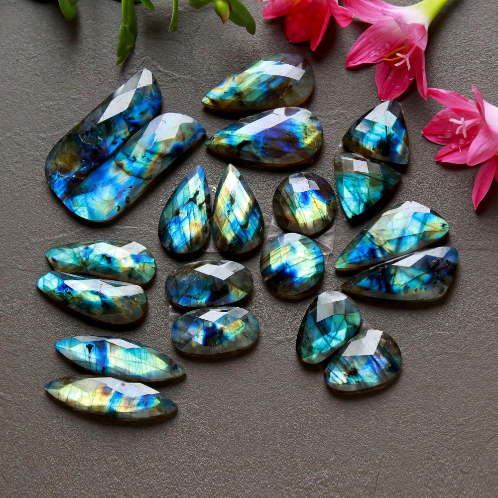 10 Pcs 271 Cts  Natural Labradorite Cut Gemstone, Labradorite Multi Fire Semi-Precious Healing Crystal Lots 13x13-11x40mm #12557