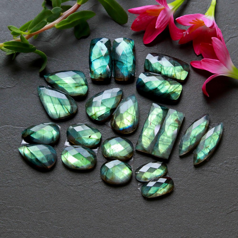 10 Pcs 215 Cts  Natural Labradorite Cut Gemstone, Labradorite Multi Fire Semi-Precious Healing Crystal Lots 9x14-11x27mm #12568