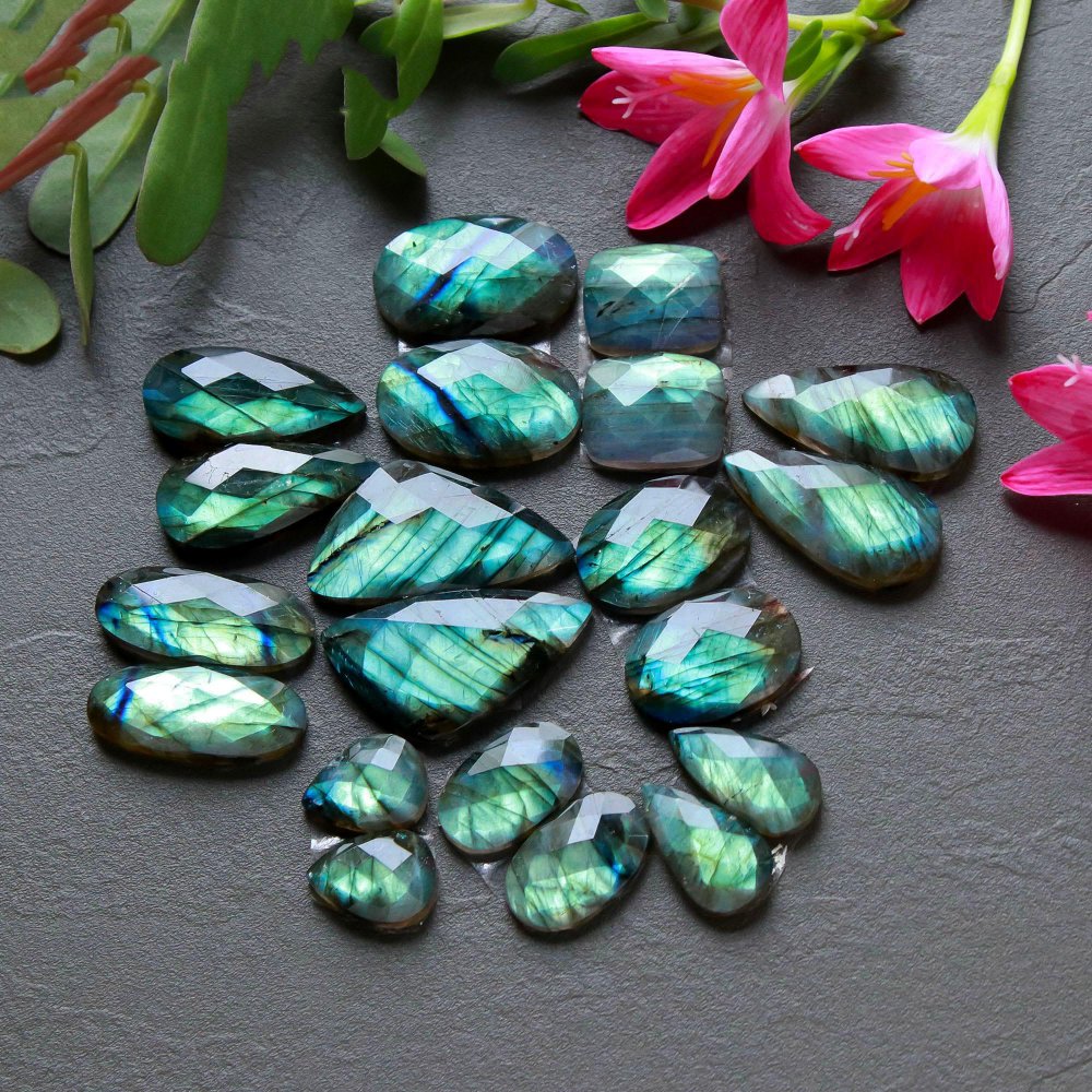 10 Pcs 223 Cts  Natural Labradorite Cut Gemstone, Labradorite Multi Fire Semi-Precious Healing Crystal Lots 11x13-13x30mm #12574