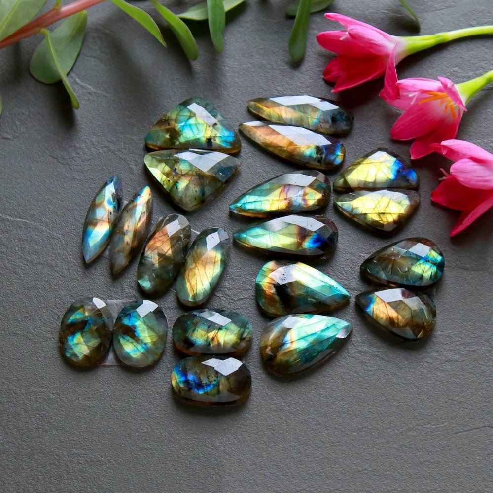 10 Pcs 230 Cts  Natural Labradorite Cut Gemstone, Labradorite Multi Fire Semi-Precious Healing Crystal Lots 11x16-8x29mm #12584