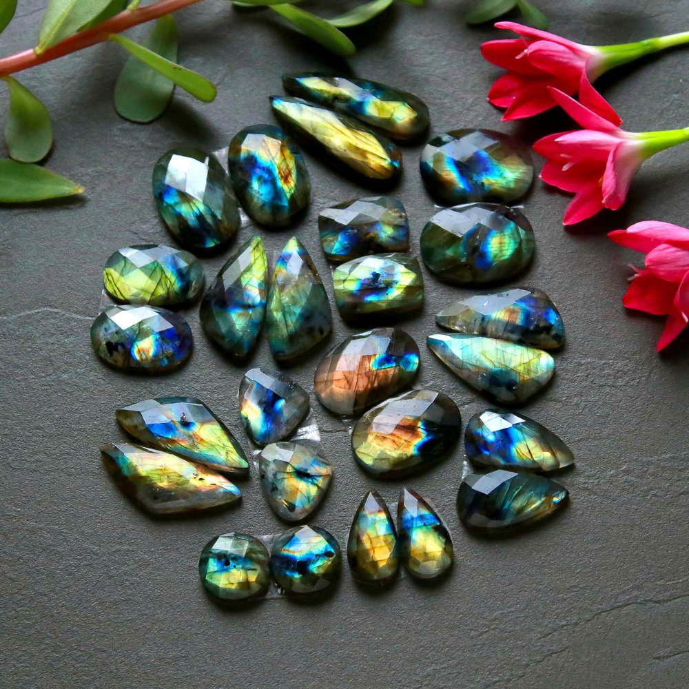 13 Pcs 265 Cts  Natural Labradorite Cut Gemstone, Labradorite Multi Fire Semi-Precious Healing Crystal Lots 10x10-12x28mm #12594