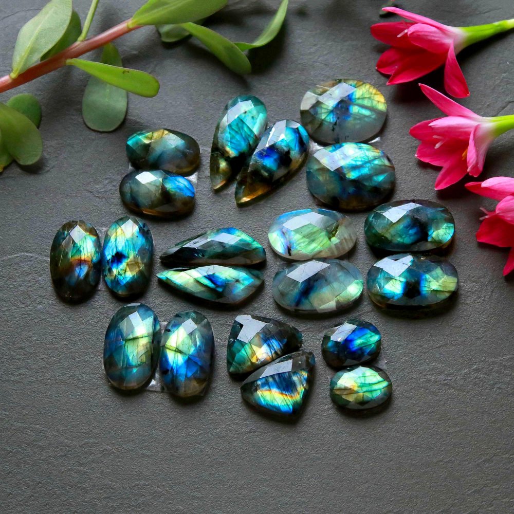 10 Pcs 227 Cts  Natural Labradorite Cut Gemstone, Labradorite Multi Fire Semi-Precious Healing Crystal Lots 11x14-11x26mm #12595