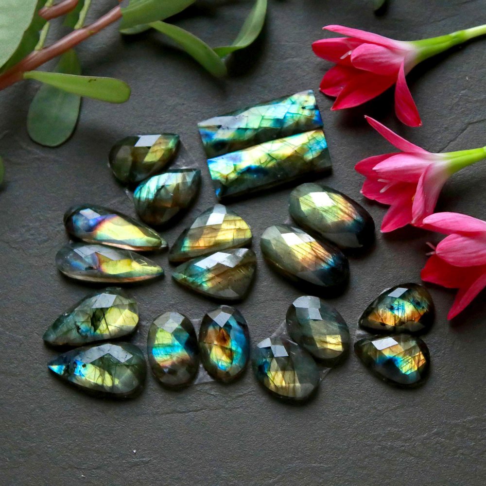 9 Pcs 156 Cts  Natural Labradorite Cut Gemstone, Labradorite Multi Fire Semi-Precious Healing Crystal Lots 9x13-10x27mm #12596