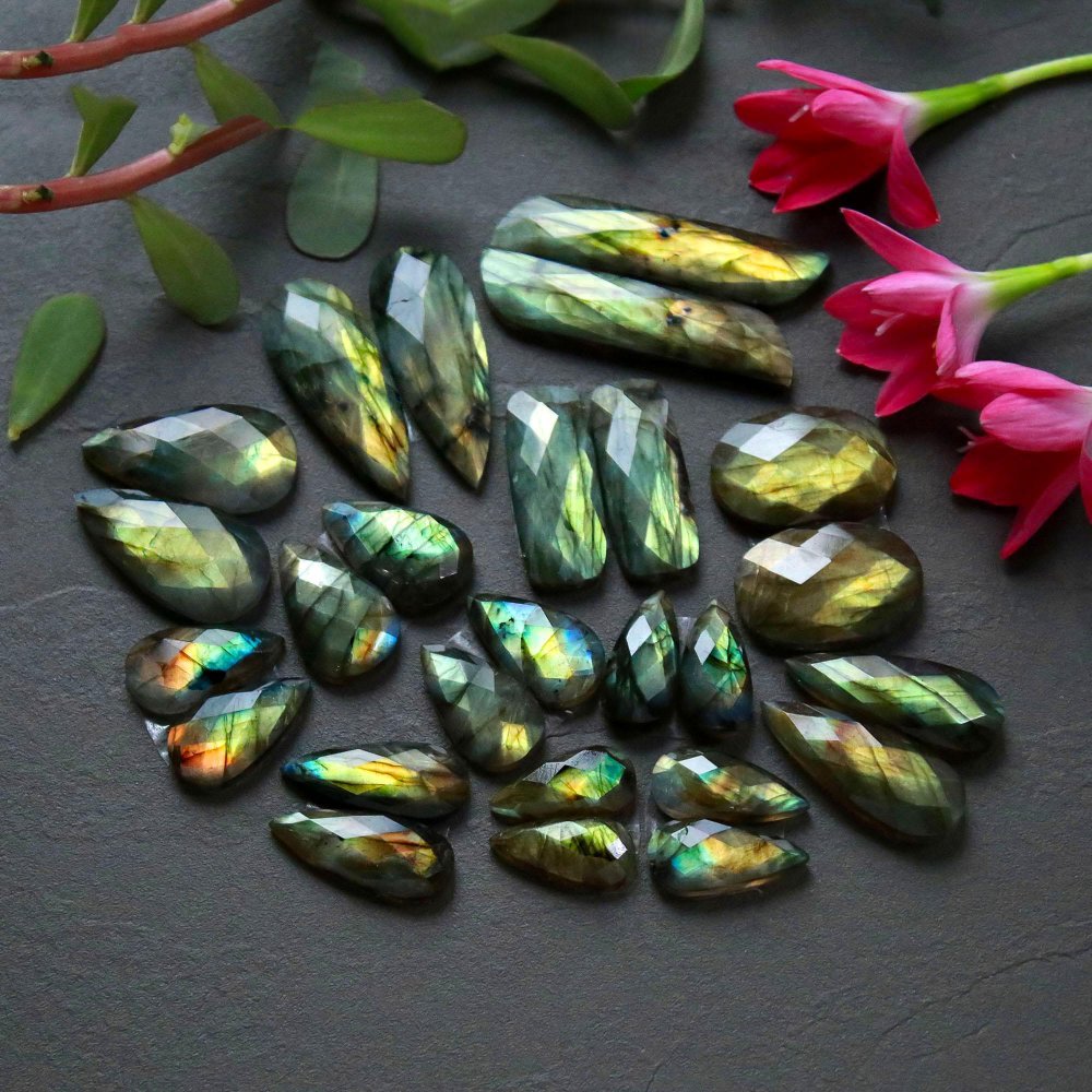 13 Pcs 292 Cts  Natural Labradorite Cut Gemstone, Labradorite Multi Fire Semi-Precious Healing Crystal Lots 10x18-10x41mm #12597