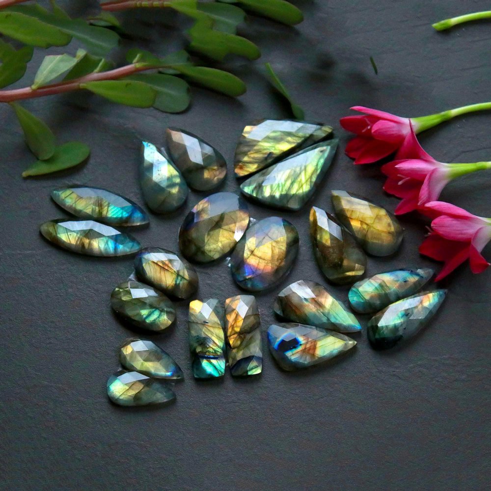 10 Pcs 275 Cts  Natural Labradorite Cut Gemstone, Labradorite Multi Fire Semi-Precious Healing Crystal Lots 10x20-16x34mm #12598