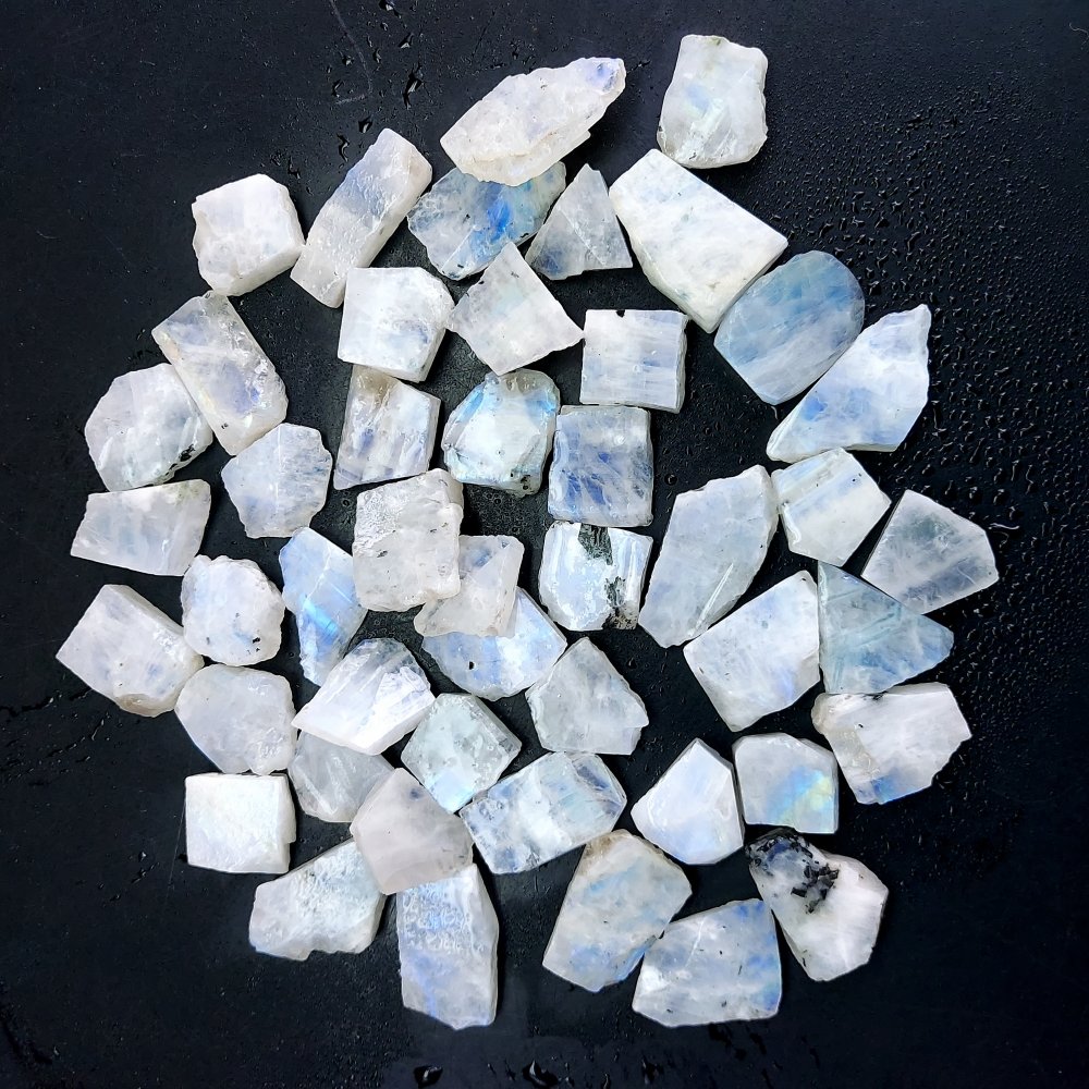 828 Cts. Natural Blue Fire Rainbow Moonstone Rough Loose Gemstone Lot Size 14x17-17x25 mm.#R-12602