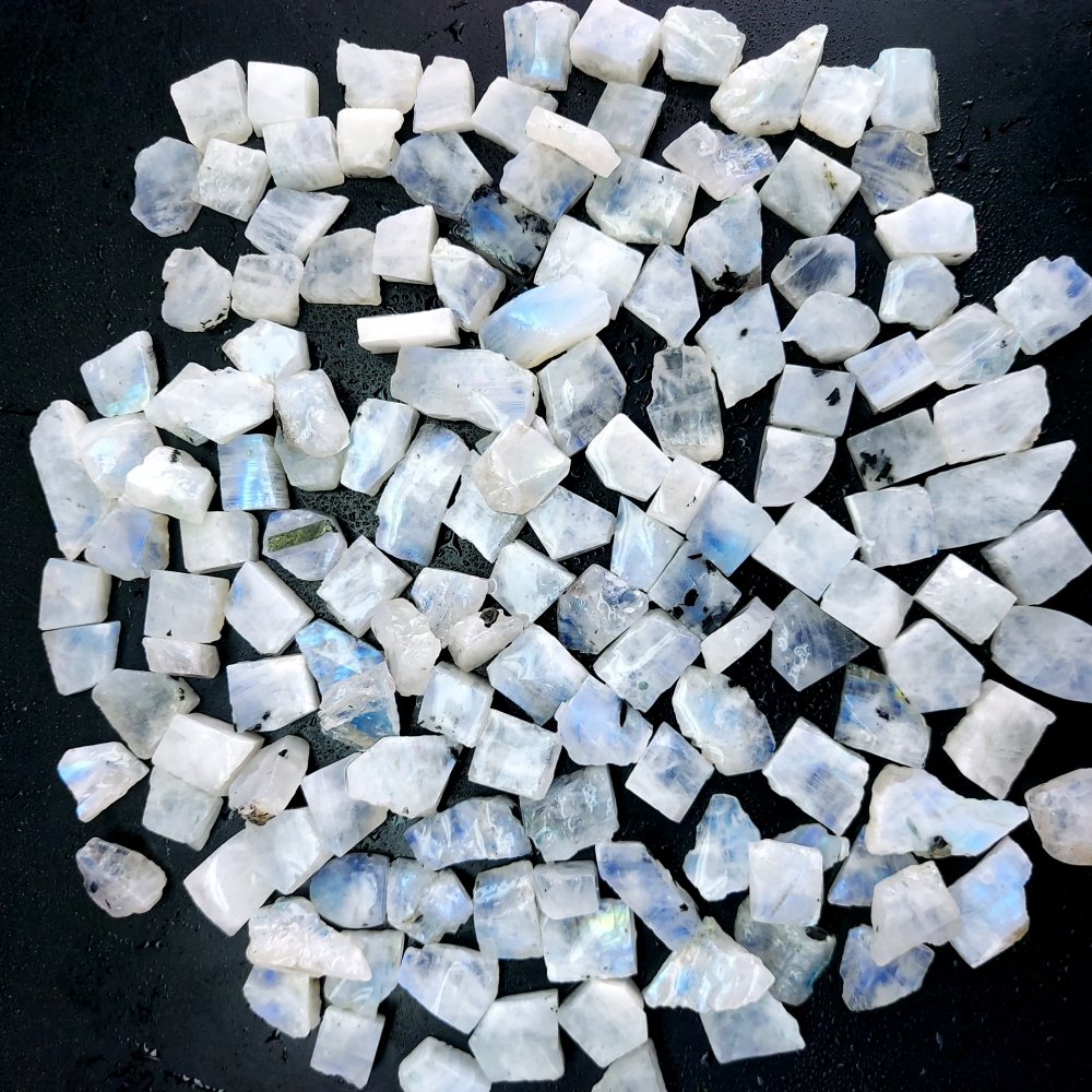 1260 Cts. Natural Blue Fire Rainbow Moonstone Rough Loose Gemstone Lot Size 10x11-10x25 mm.#R-12612