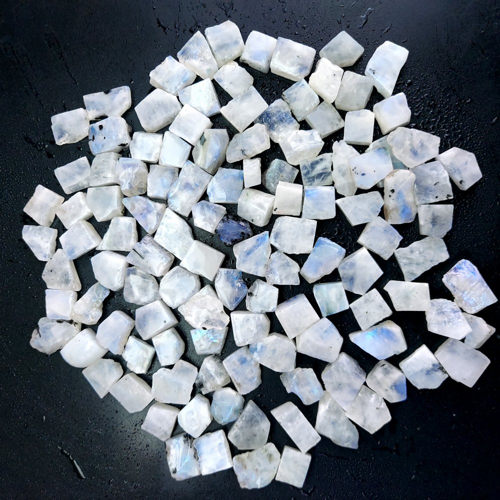 1033 Cts. Natural Blue Fire Rainbow Moonstone Rough Loose Gemstone Lot Size 10x11-10x25 mm.#R-12613