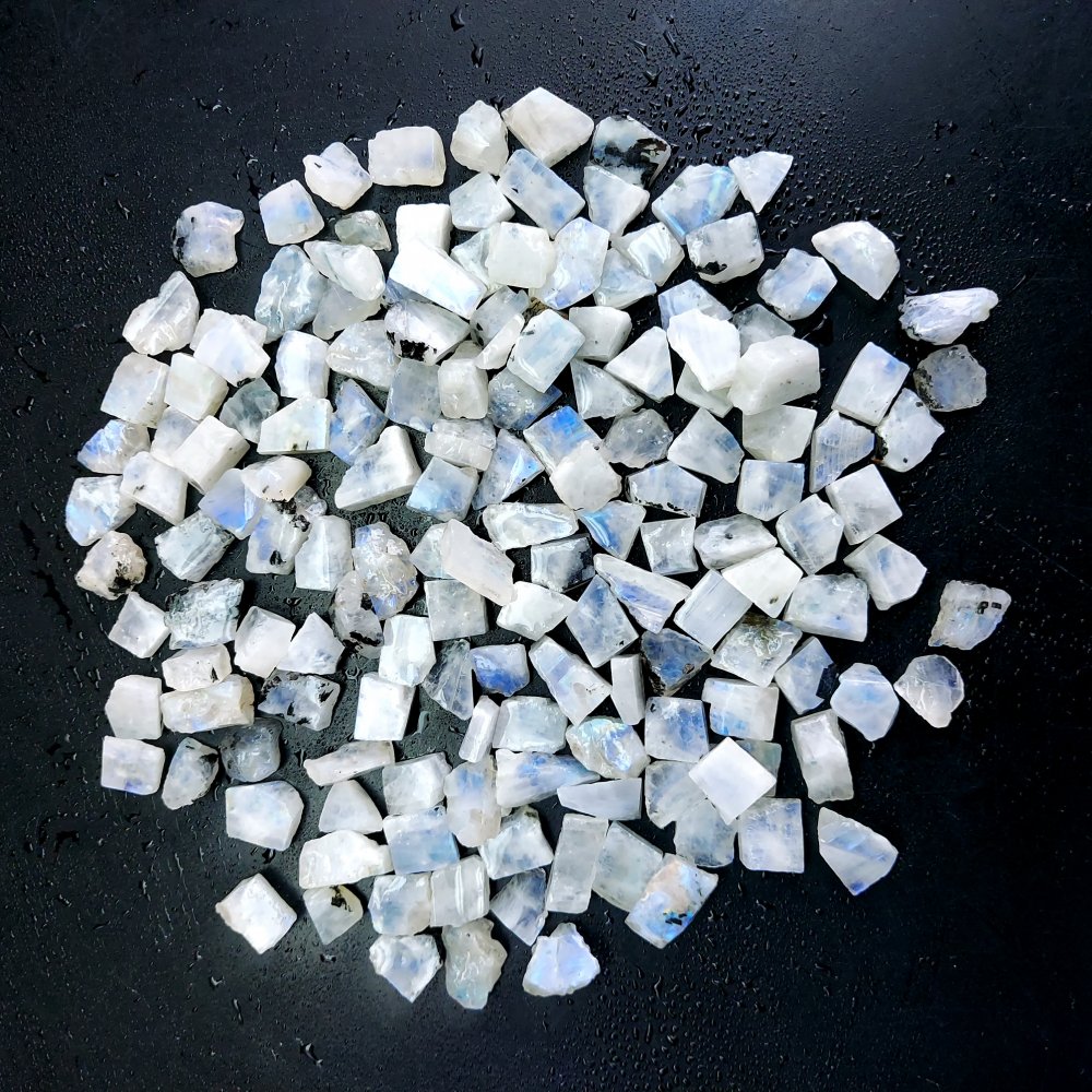 874 Cts. Natural Blue Fire Rainbow Moonstone Rough Loose Gemstone Lot Size 8x9-8x16 mm.#R-12620