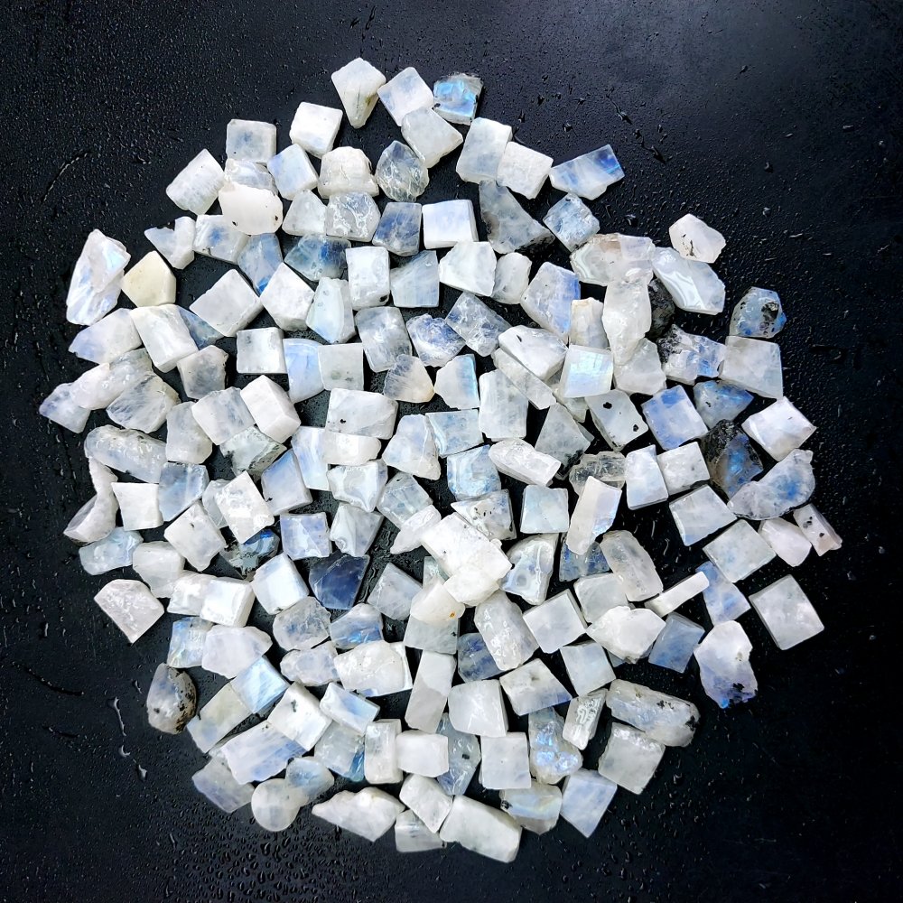 965 Cts. Natural Blue Fire Rainbow Moonstone Rough Loose Gemstone Lot Size 8x9-8x16 mm.#R-12622