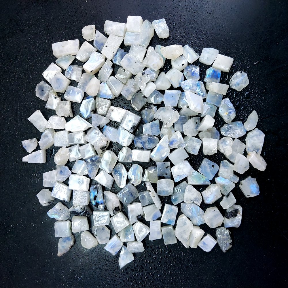 859 Cts. Natural Blue Fire Rainbow Moonstone Rough Loose Gemstone Lot Size 8x9-8x16 mm.#R-12625